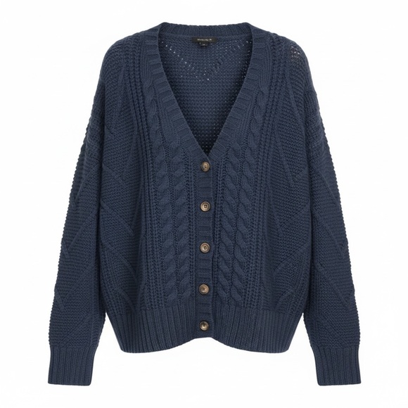 torrid Sweaters - Torrid Deep Blue Cable Knit Cardigan